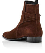 Handmade Brown Jodhpurs Buckle Suede Boot - leathersguru