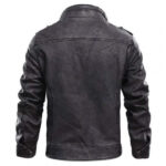 Tavares Mens Distressed Cafe Racer Leather Jacket Black