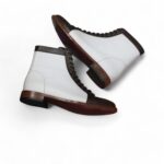 Two Tone Men’s Ankle High Criss Cross Formal Wear Leather Boots