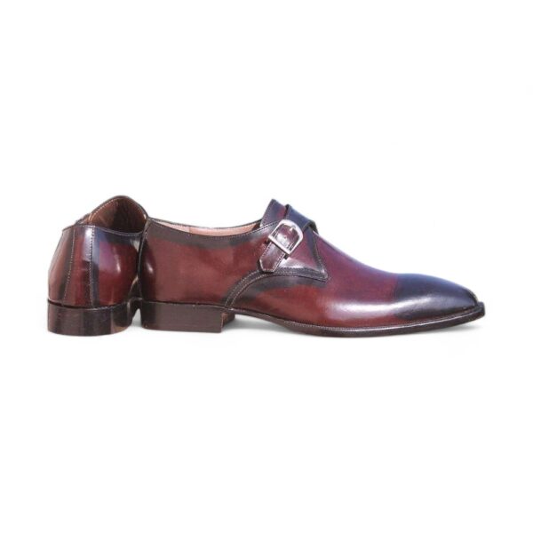 Two Tone Monk Strap Leather Shoes - leathersguru