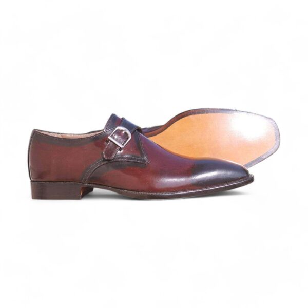 Two Tone Monk Strap Leather Shoes - leathersguru