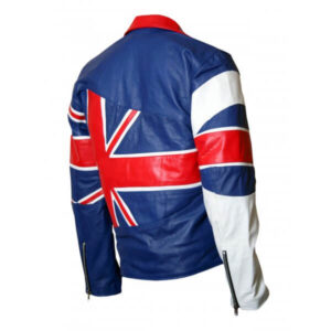 Handmade Flag Leather Jacket for Men, Stylish Jacket