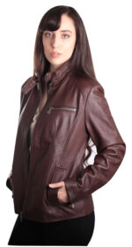 Handmade Leather Skin Women Black Padded Brando Leather Jacket - leathersguru