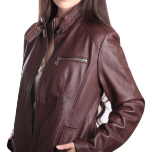 Handmade Leather Skin Women Black Padded Brando Leather Jacket - leathersguru