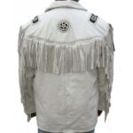 Western Motorbike Leather Jacket Suede Fringed & Beaded