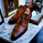 Handmade Two Tone Brown Double Monk Shoe