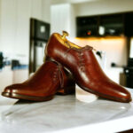 Handmade Cognac Side lace up Leather Shoes