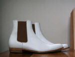 Handmade Pure White Genuine Leather Boot, Men's Chelsea Boot, Luxury Boot