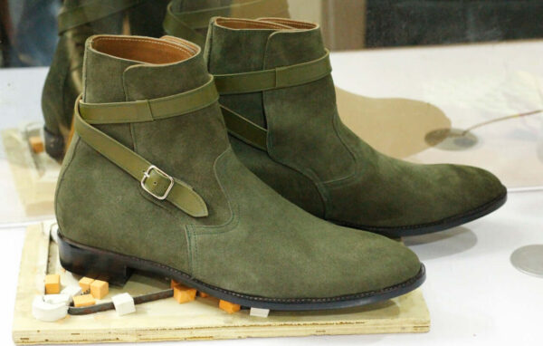 vHandmade Olive Green Suede Boot, Ankle Boot, Jodhpurs Boot, Oxford Boot