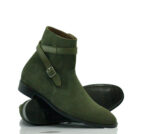 Handmade Olive Green Suede Boot, Ankle Boot, Jodhpurs Boot, Oxford Boot