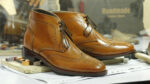 Handmade Ankle Tan Wing Tip Brogue Lace Up Leather Boots