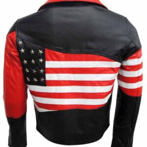 Mens American Flag Motorcycle Jacket - leathersguru