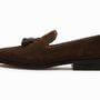 Bespoke Chocolate Brown Suede Tussle Loafer Shoe for Men - leathersguru