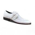 White Leather Shoes Loafer Duckes White Shoes buckle shoes