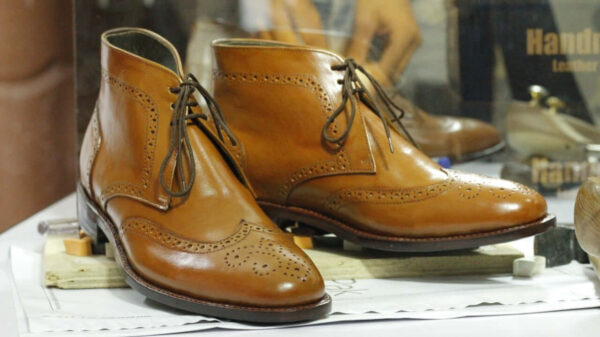 Handmade Ankle Tan Wing Tip Brogue Lace Up Leather Boots
