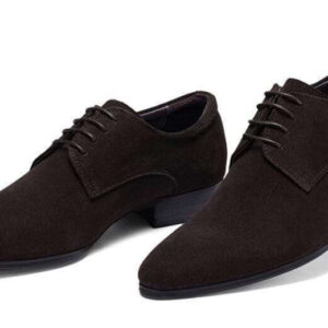 Handmade Chocolate Brown Suede Derby Shoe - leathersguru