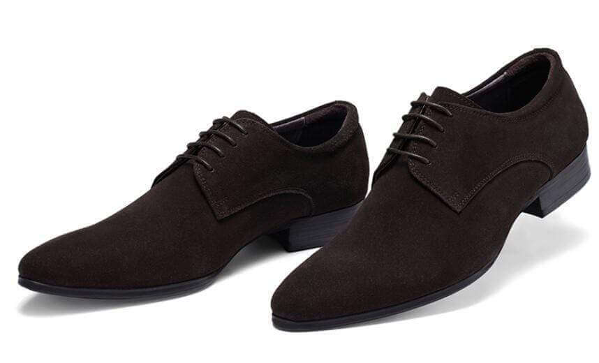 Handmade Chocolate Brown Suede Derby Shoe - leathersguru