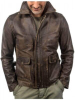 Indiana Jones Vintage Brown Leather Jacket Men - leathersguru