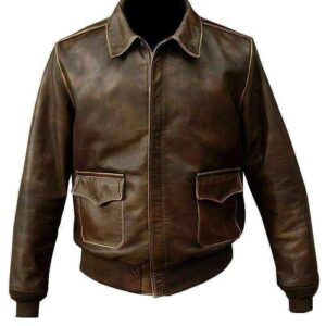 Indiana Jones Vintage Brown Leather Jacket Men - leathersguru