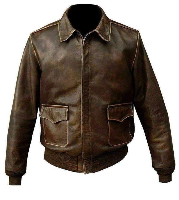 Indiana Jones Vintage Brown Leather Jacket Men - leathersguru