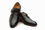 Handmade Black Monk Strap Leather Shoe - leathersguru