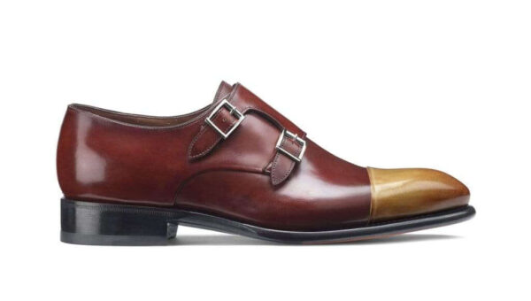 Handmade Brown Tan Monk Leather Shoe - leathersguru