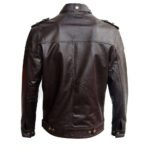 Men's Genuine Zipper Button Leather Quilted Motorcycle Brown Jacket Slim fit Biker Jacket - leathersguru