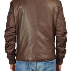 Men Brown Branded Motorbike Pockets Leather Jacket, Classic Trendy Scooter Fashion Zipper Jacket - leathersguru