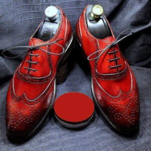 Handmade Men's Leather Red Wing Tip Brogue Shoes - leathersguru