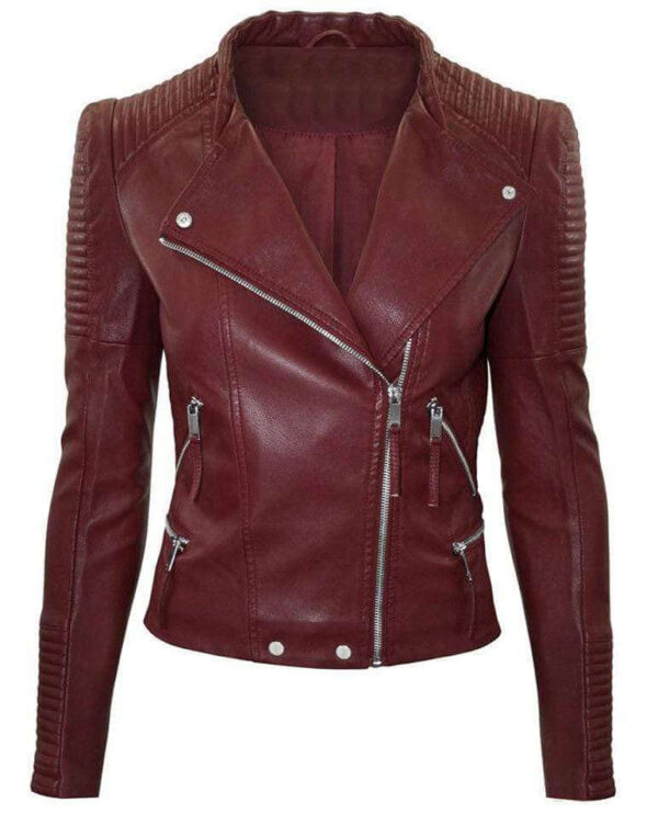 Men's New Maroon Zipper Padded Motorbike Leather Jacket, Classic Trendy Scooter Fashion Stylish Jacket - leathersguru