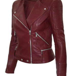 Men's New Maroon Zipper Padded Motorbike Leather Jacket, Classic Trendy Scooter Fashion Stylish Jacket - leathersguru