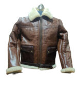 Men's RAF B3 Bomber Flight Aviator Real Shearling Fur Sheepskin Leather Jacket