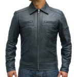 Vintage Style Midnight Blue Men's Leather Jacket