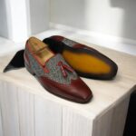 Handmade Men's Tweed Leather Shoes