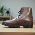 Handmade Men's Brown Leather Wing Tip Boot